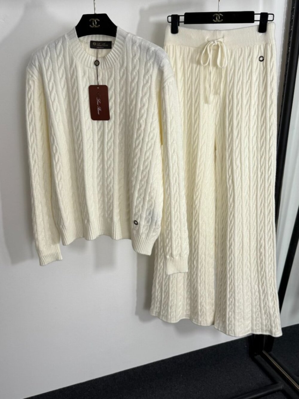 🤍 Loro Piana Cable Knit Sweater Pants Set